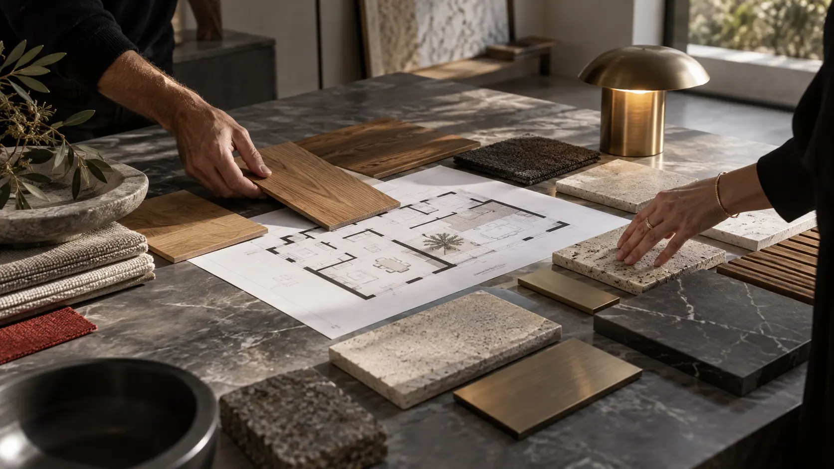 Planos y muestras de materiales